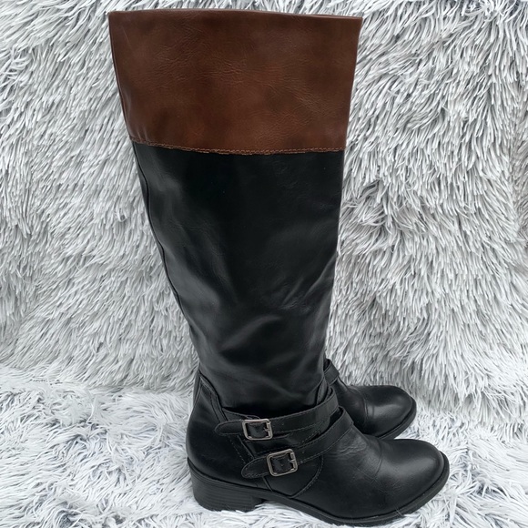 Knee High Tall Boots Colorblock Womens 
